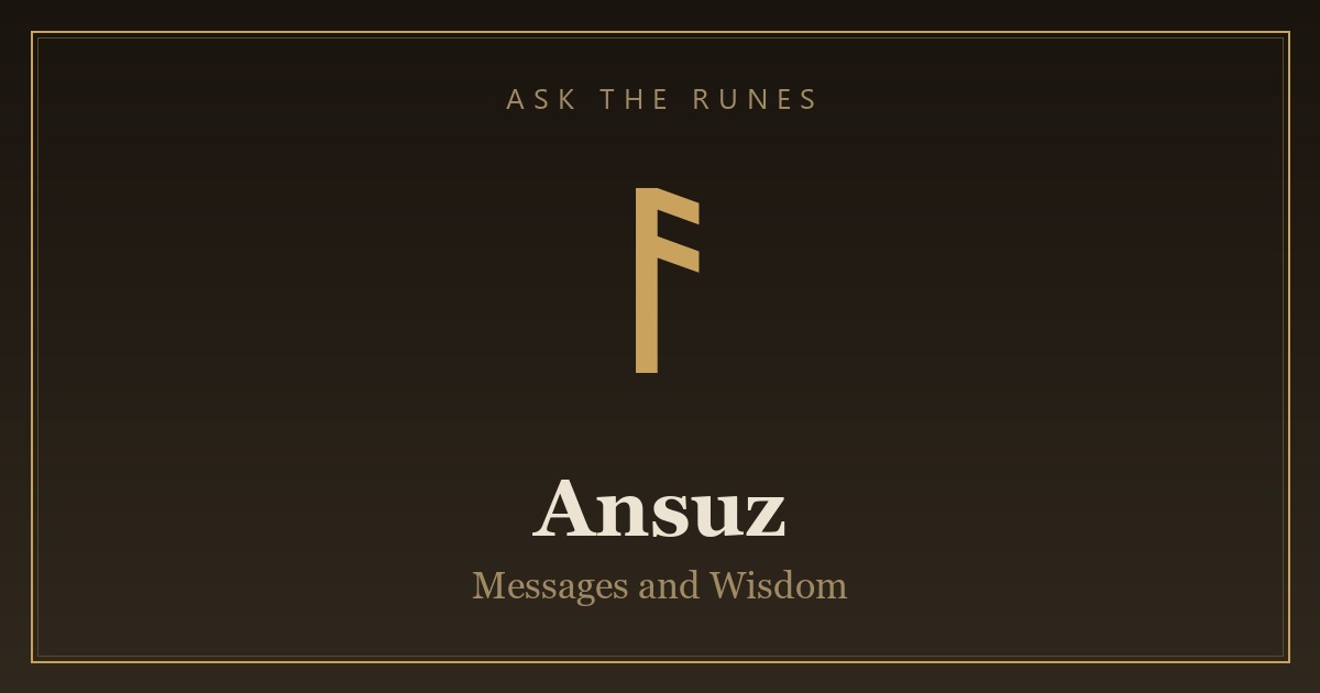 Ansuz rune (ᚨ) - Ask the Runes