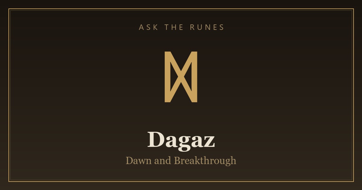 Dagaz rune (ᛞ) - Ask the Runes