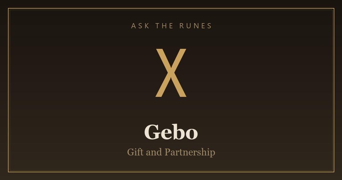 Gebo rune (ᚷ) - Ask the Runes