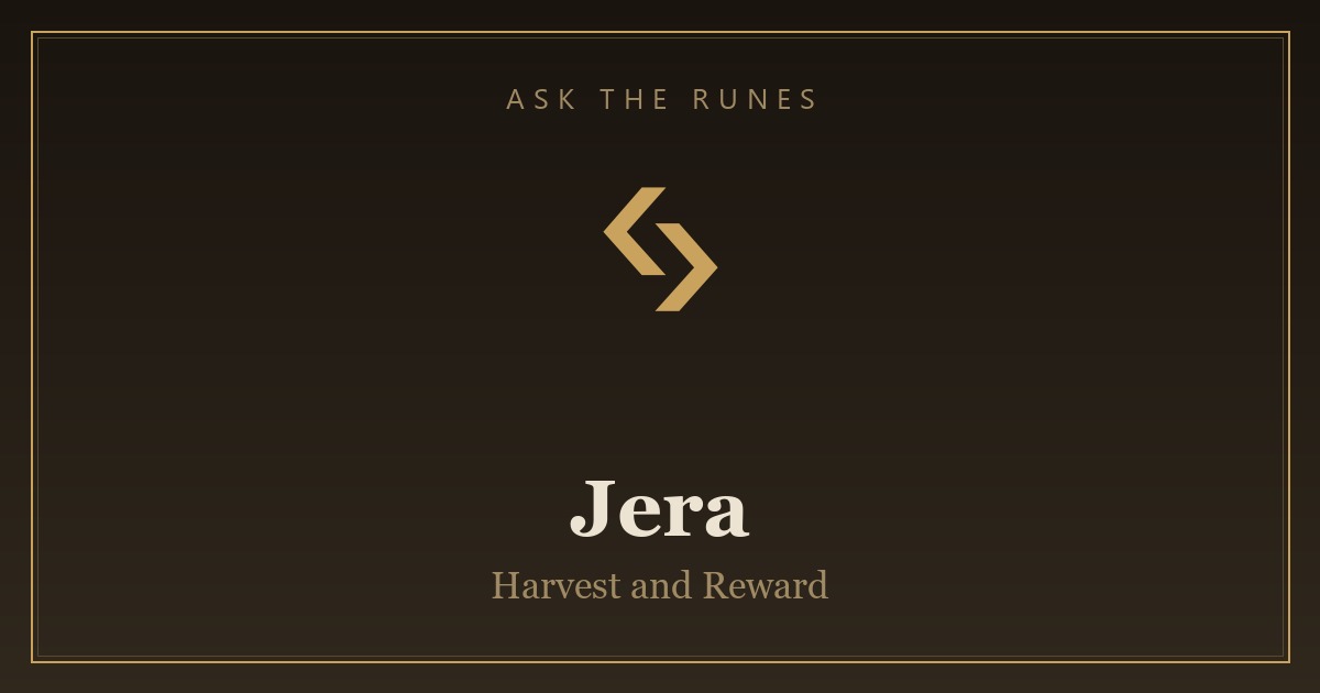 Jera rune (ᛃ) - Ask the Runes