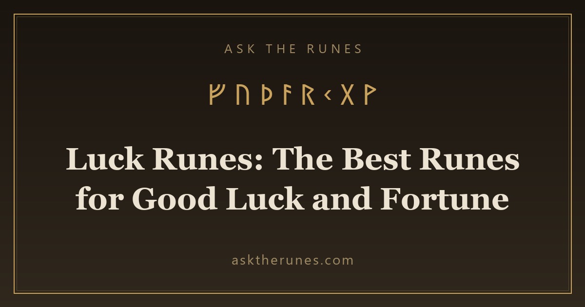 Luck Runes: The Best Runes for Good Luck and Fortune - Ask the Runes