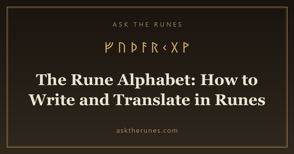 The Rune Alphabet: How to Write and Translate in Runes - Ask the Runes