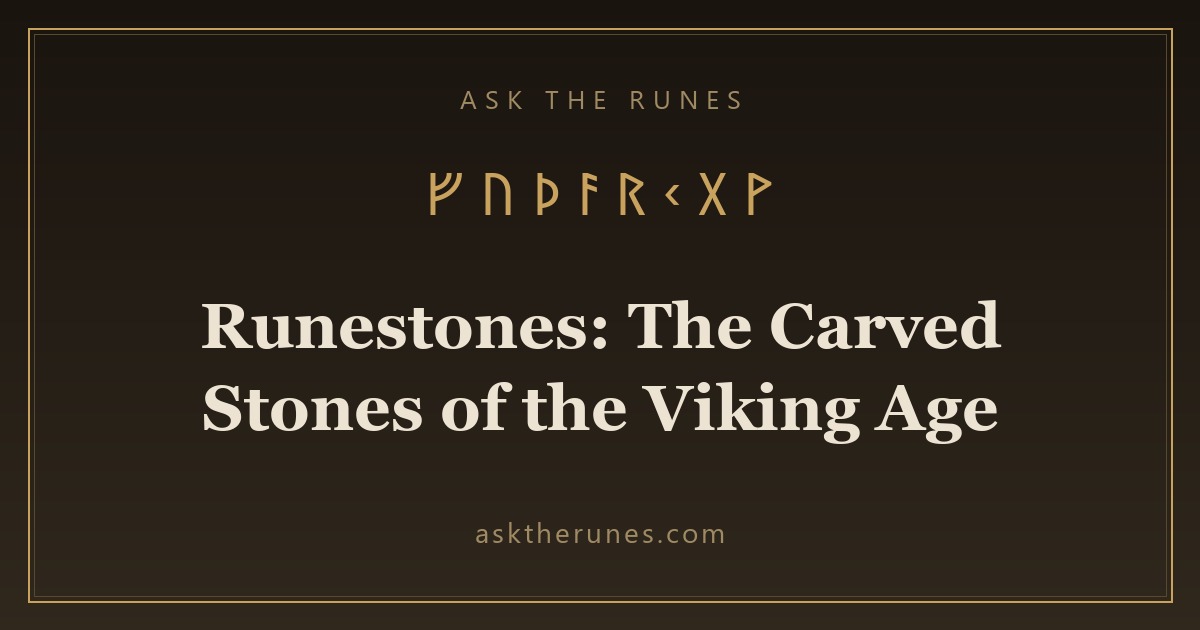 Runestones: The Carved Stones of the Viking Age - Ask the Runes