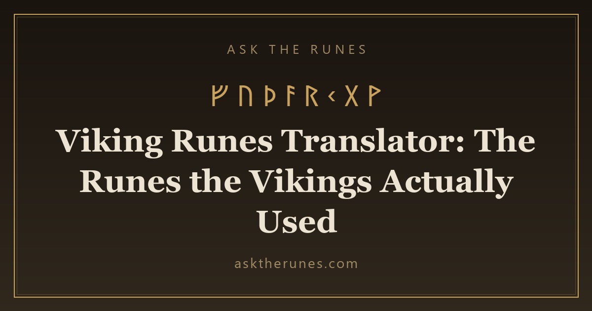 Viking Runes Translator: The Runes the Vikings Actually Used - Ask the Runes