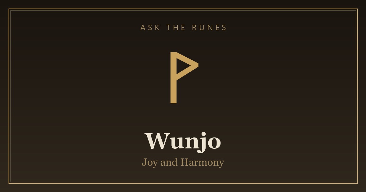 Wunjo rune (ᚹ) - Ask the Runes